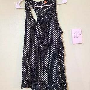 Junior's Black and white polka dot racerback tank size M